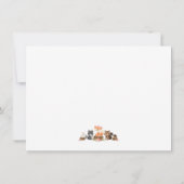 Woodland Animal Pink Pastel Floral Baby shower Bedankkaart (Achterkant)