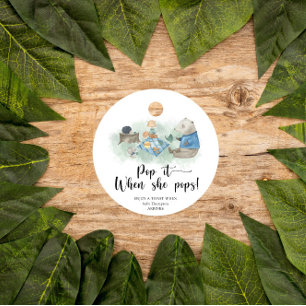 Woodland animal - Pop het als ze pop baby shower Bedankjes Labels