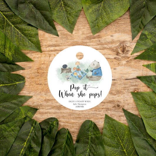 Woodland animal - Pop het als ze pop baby shower Bedankjes Labels