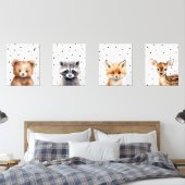 Woodland Animal Portret kwekerij Muurkunst Sets (Slaapkamer)