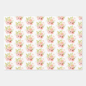 Woodland Animal Prints Roze Bloemen Inpakpapier Vel (Voorkant 2)