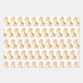 Woodland Animal Prints Roze Bloemen Inpakpapier Vel (Voorkant)