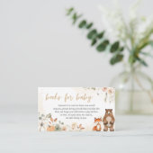 Woodland Animal Pumpkin Baby shower boeken voor Ba Informatiekaartje (Staand voorkant)