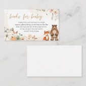 Woodland Animal Pumpkin Baby shower boeken voor Ba Informatiekaartje (Voorkant / Achterkant)