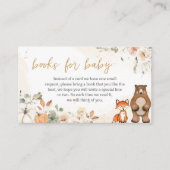 Woodland Animal Pumpkin Baby shower boeken voor Ba Informatiekaartje (Voorkant)