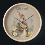Woodland Animal Rustic Bunny Name Nursery<br><div class="desc">Stomme konijnenboten met florale accenten op een faux rustic achtergrond Voeg je keuze uit naam toe. Schattige klanttevredenheid van 100% met Zazzle elke dag.</div>