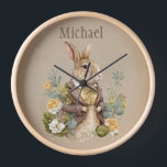 Woodland Animal Rustic Bunny Name Nursery<br><div class="desc">Stomme konijnenboten met florale accenten op een faux rustic achtergrond Voeg je keuze uit naam toe. Schattige klanttevredenheid van 100% met Zazzle elke dag.</div>
