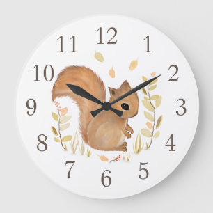 Woodland Animal Squirrel Wall klok