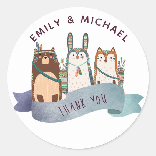 Woodland Animal Stickers Tribal Etnische (Voorkant)