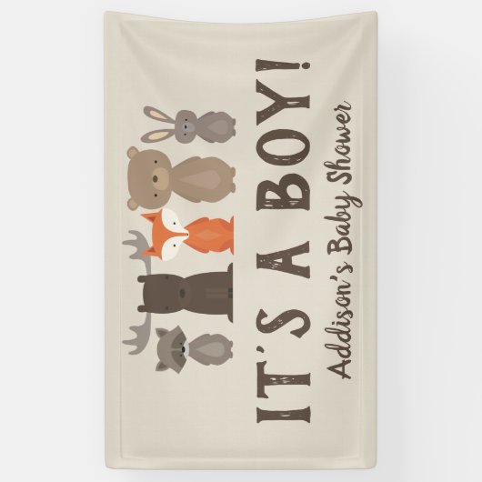 Woodland Animal Theme Baby shower Banner Groot (Verticaal)