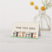 Woodland Animal Theme Baby shower Tent Kaarten Plaatskaartje (Voorkant)
