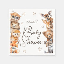 Woodland Animal Theme Baby shower Uitnodiging