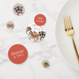 Woodland Animal Theme Verjaardagsfeest voor jongen Confetti