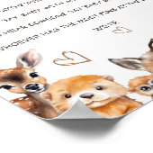 Woodland Animal Theme Zeg niet Baby spel Poster (Hoek)