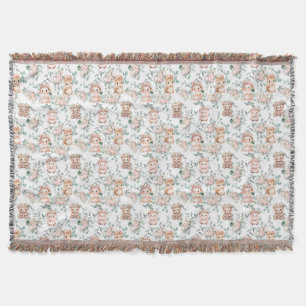 Woodland Animal Throw Blanket Deken
