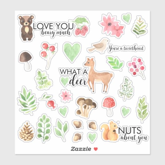 Woodland Animal Vinyl Stickers (Vel)