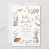 Woodland Animal Waterverf Baby shower Party Kaart (Voorkant)