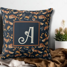 Woodland Animal Waterverf Fox Pattern Monogrammed