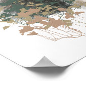 Woodland Animal Waterverf Wolf Mom Cubs Poster (Hoek)