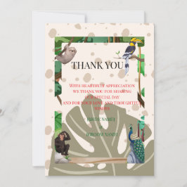 Woodland Animal Wedding Thank You Card Bedankkaart