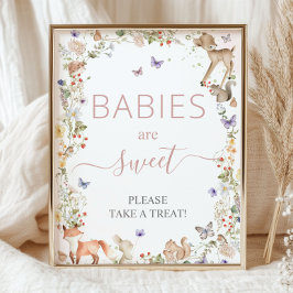 Woodland Animal Wildflower Baby Shower Sweet Treat Foto Afdruk