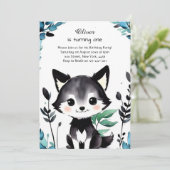 Woodland Animals 1e Birthday Invitation Kaart (Staand voorkant)