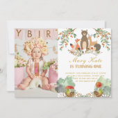 Woodland Animals 1e verjaardag Kaart (Voorkant)