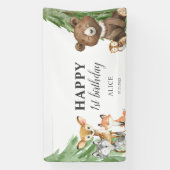 Woodland Animals 1e verjaardag Spandoek (Verticaal)