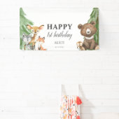 Woodland Animals 1e verjaardag Spandoek (Insitu)