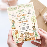 Woodland Animals 1e verjaardagsfeestje Kaart<br><div class="desc">Woodland Animals 1st Birthday Party Invitation</div>
