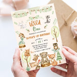 Woodland Animals 1e verjaardagsfeestje Kaart<br><div class="desc">Woodland Animals 1st Birthday Party Invitation</div>