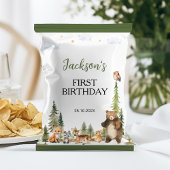 Woodland Animals 1st Birthday Chip Bag Wrapper Flyer