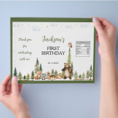 Woodland Animals 1st Birthday Chip Bag Wrapper Flyer (Hand)