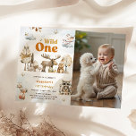 Woodland Animals 1st Birthday Party Foto Kaart<br><div class="desc">Woodland Animals 1st Birthday Party Fotouitnodiging</div>