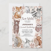 Woodland Animals 2e verjaardagsfeestje Kaart (Voorkant)