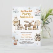 Woodland Animals 3e verjaardagsfeestje Kaart (Staand voorkant)