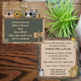 Woodland Animals Aangepaste Verjaardag Uitnodiging