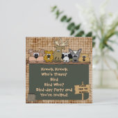 Woodland Animals Aangepaste Verjaardag Uitnodiging (Staand voorkant)