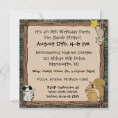 Woodland Animals Aangepaste Verjaardag Uitnodiging (Achterkant)