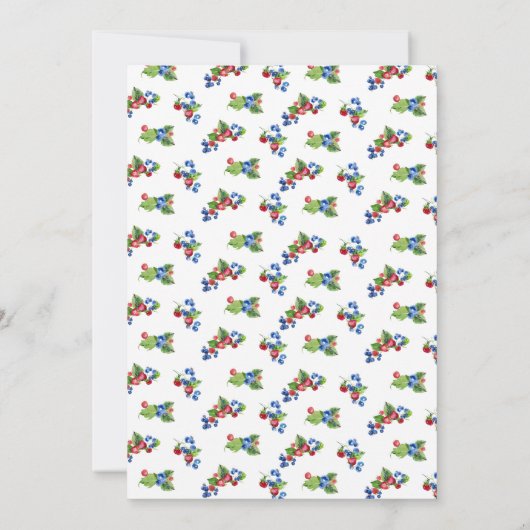 Woodland Animals Aardbei Blueberry Baby shower Kaart (Achterkant)