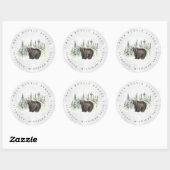 Woodland Animals | Adres Baby bos Ronde Sticker (Vel)