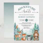 Woodland Animals Adventure Awaits Baby shower Invi Kaart (Voorkant / Achterkant)