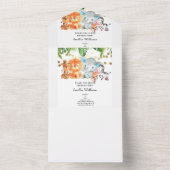 Woodland Animals Adventure Baby shower All In One Uitnodiging (Binnen)