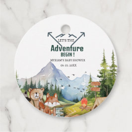 Woodland Animals Adventure Baby shower Bedankjes Labels