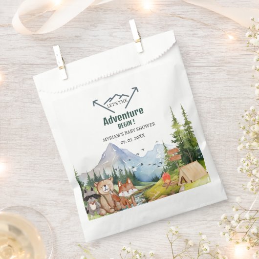 Woodland Animals Adventure Baby shower Bedankzakje (Geknipt)