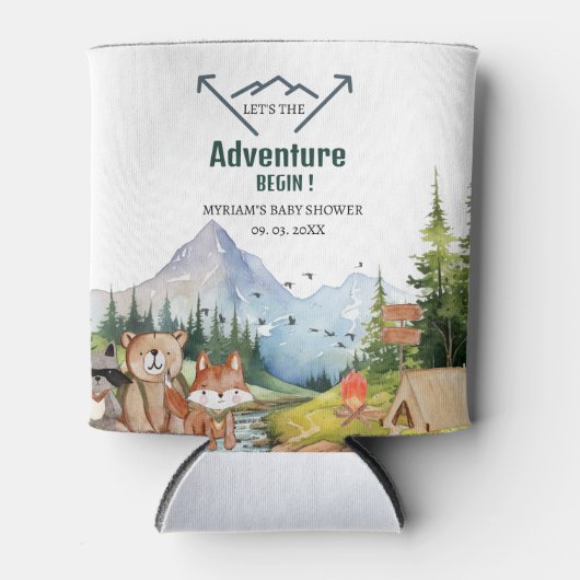 Woodland Animals Adventure Baby shower Blikjeskoeler (Voorkant)