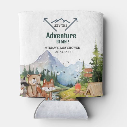 Woodland Animals Adventure Baby shower Blikjeskoeler (Achterkant)