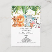 Woodland Animals Adventure Baby shower Informatiekaartje (Achterkant)