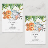Woodland Animals Adventure Baby shower Informatiekaartje (Voorkant / Achterkant)