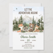 Woodland Animals Adventure Baby Shower Kaart (Voorkant)